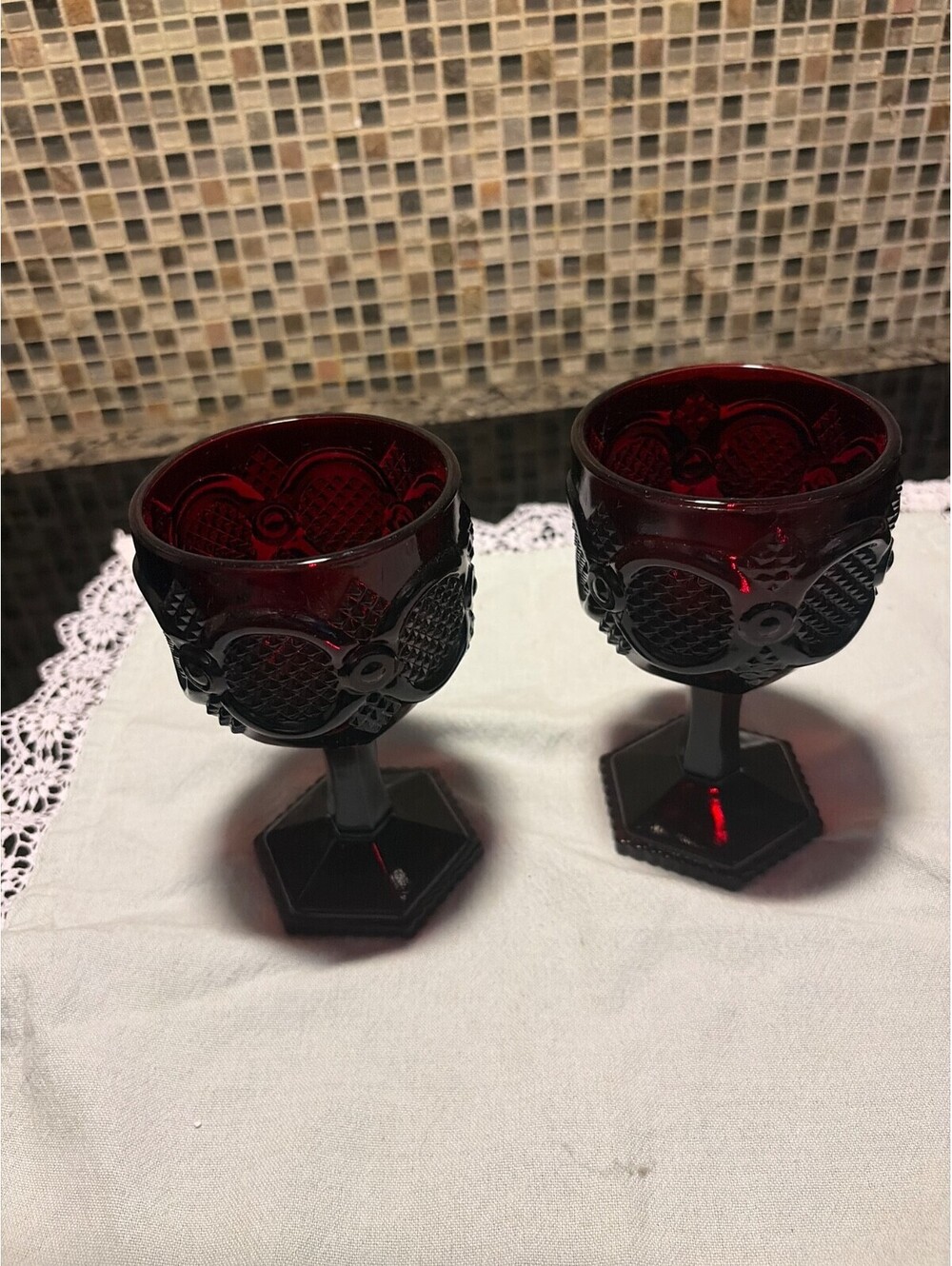 Avon Ruby Red Glass Goblet